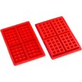 thumbnail image 1 of Moule à Gaufres en Silicone pour Cuisson, Antiadhésif, Lavable au Lave-Vaisselle, Forme Carrée, Lot de 2, Rouge, 1 of 7