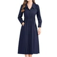thumbnail image 2 of Robes d'Automne pour Femmes 2023 Tempérament à la Mode Femmes Âge Réduit Ceinture Couleur Unie Longue Veste Coupe-Vent Marine L, 2 of 9