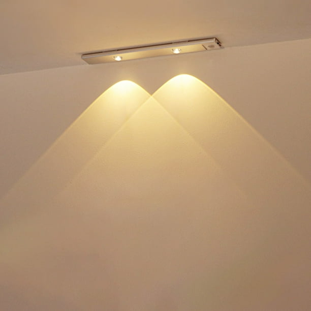 Plafón LED con sensor de movimiento | Cuerpo delgado | Autoadhesivo | Recargable | Uso de armarios y gabinetes | 3 modos de color | 20cm | Fácil instalación sin cables | Ahorro de energía | Plástico