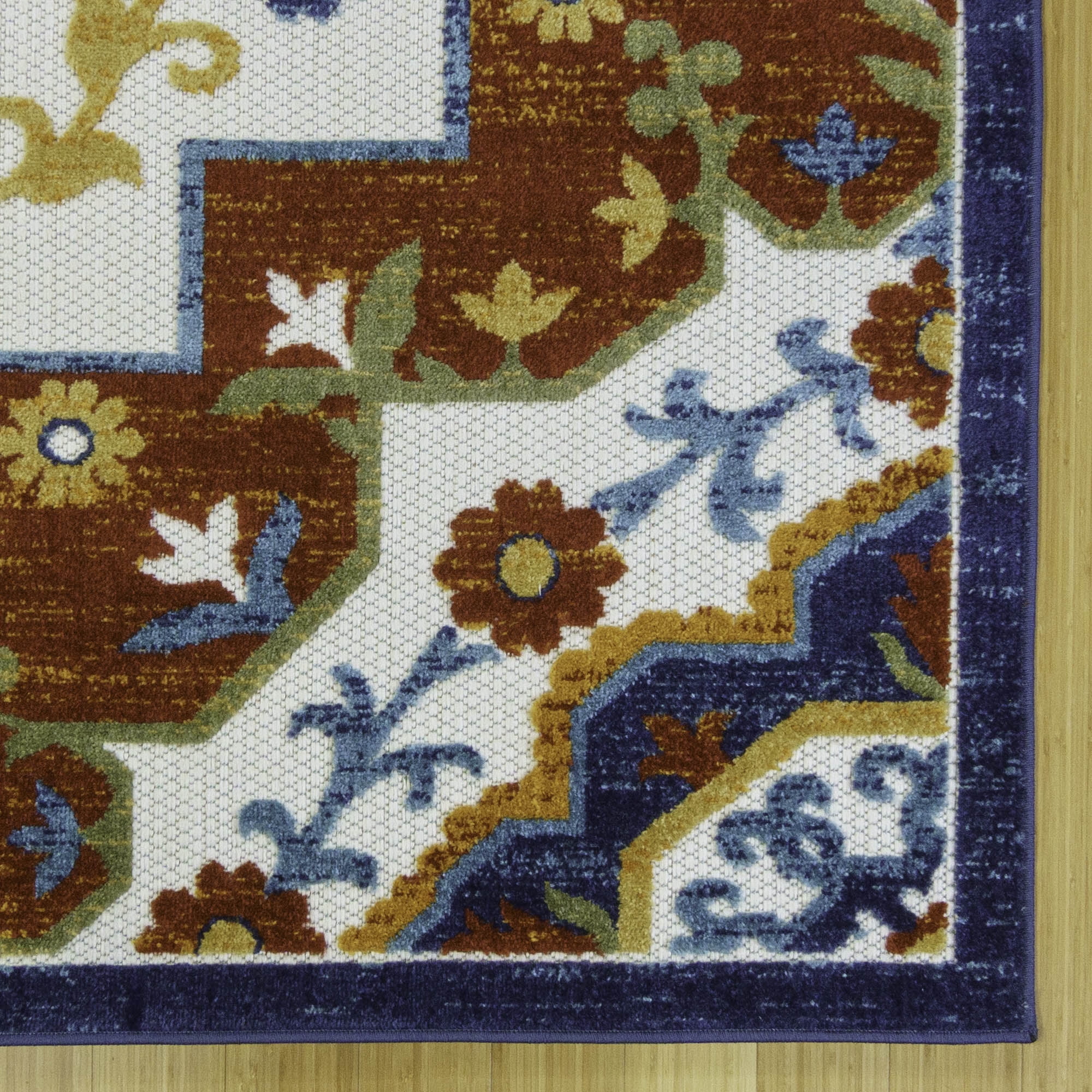 Kalari Amira Indoor/ Outdoor Polypropylene Blue Flat Weave Area Rug, 8x10