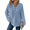 Blue, variant on Fantaslook Hoodies for Women Waffle Knit Sweatshirts Drawstring Long Sleeve Tops Button V Neck Pullover