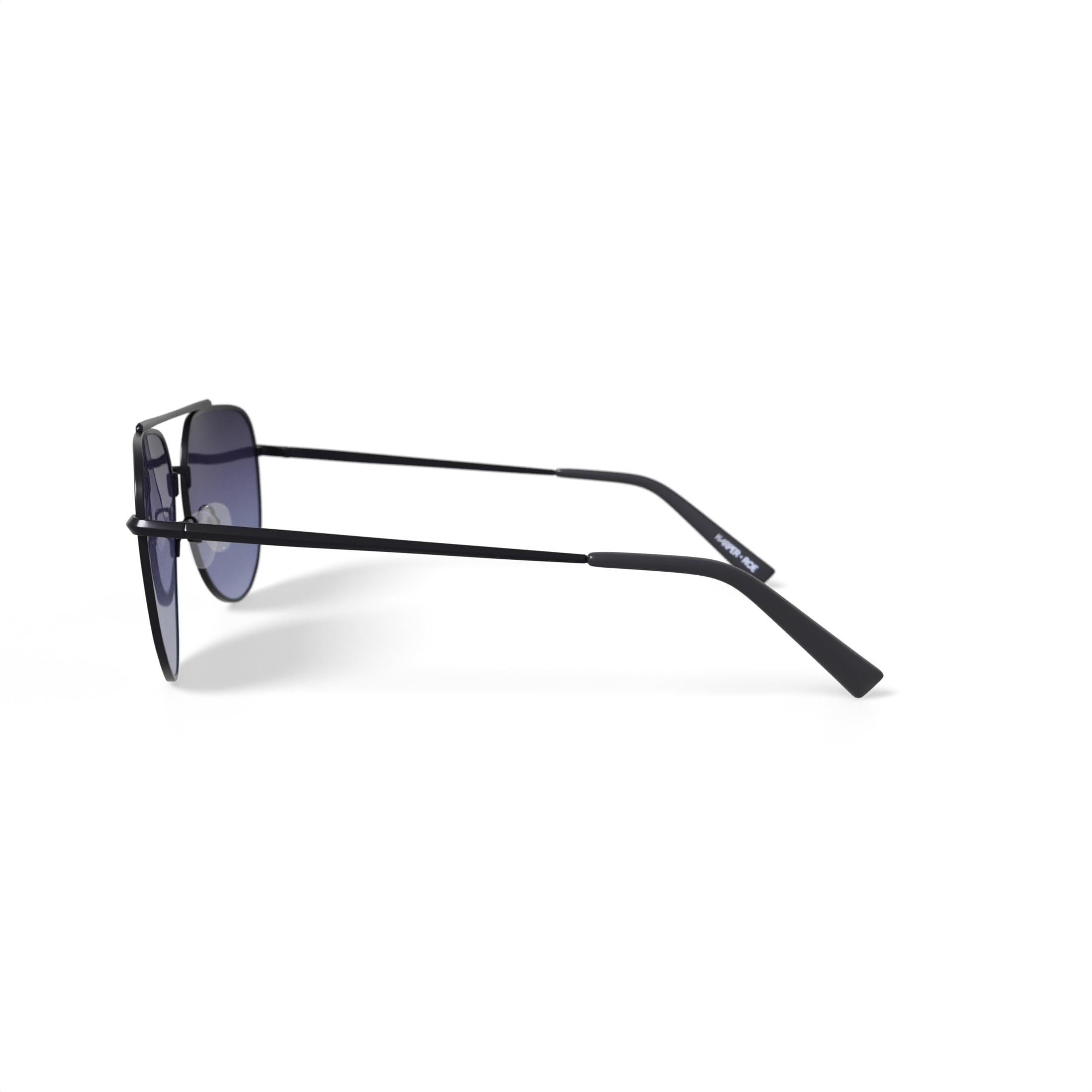 Harper and Roe HR3000 Sunglasses with Case, Black, Aviator, Metal, 59-14-145