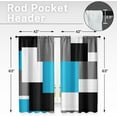 thumbnail image 2 of Blue Kitchen Curtains 63 Inch Length Geometric Window Curtains Over Sink Set of 2, Black Grey White Curtain for Bedroom Living Room, Modern Abstract Kitchen Decor 42x63 Inch, 2 of 6