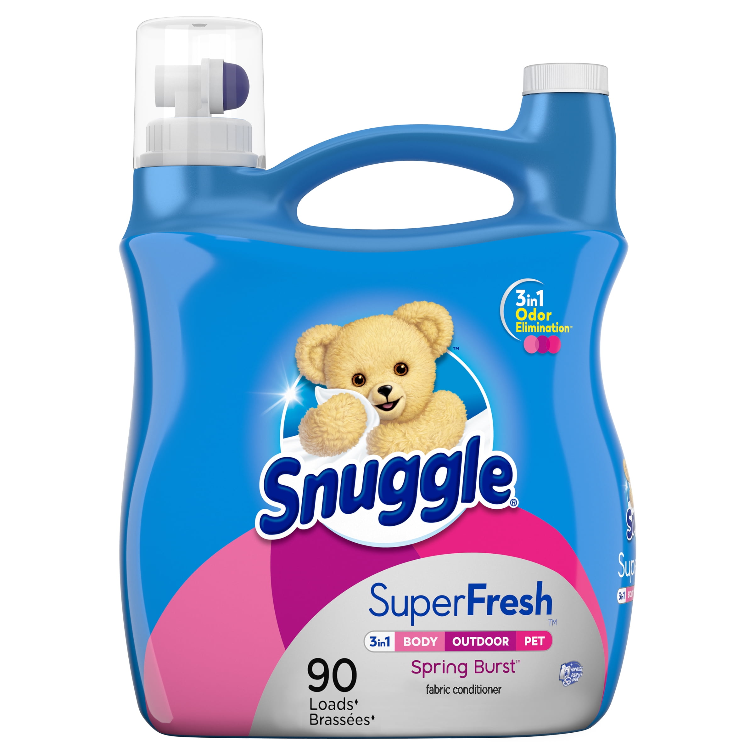 Snuggle Super Fresh Liquid Fabric Softener, Spring Burst, 90 Loads, 95 Fluid Ounce