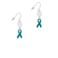 thumbnail image 2 of Delight Jewelry Silvertone Teal Ribbon Silvertone Leaf French Earrings, 2 of 5