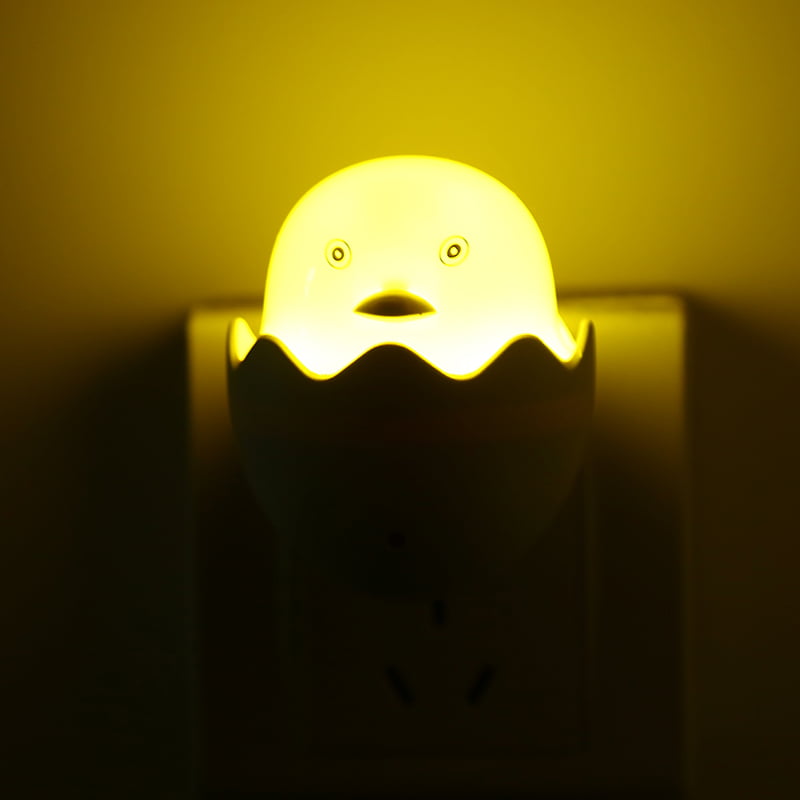 Cute Mini Night Light Yellow Duck Children's Bedroom Lamp Home Decor US Plug CA 