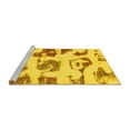 thumbnail image 2 of Ahgly Company Machine Washable Indoor Square Abstract Yellow Modern Area Rugs, 4' Square, 2 of 4
