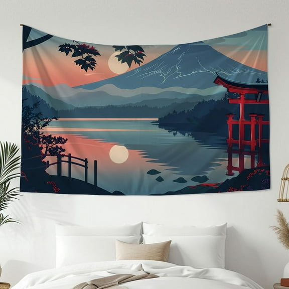 Mountain Tapestry Sunset Tapestry Moon Tapestry Tree Tapestry Forest Tapestry Landscape Tapestry Wall Hanging for Home Bedroom Decor