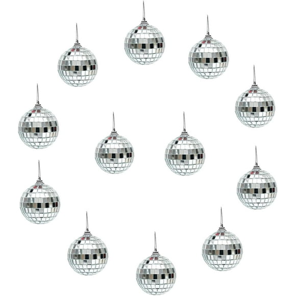 12 Pcs 2 Pouces Mini Boule Disco pour la Décoration Pendaison Miroir Bar Décorations Arbre de Noël