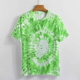 thumbnail image 3 of Colorful Swirls Tie-dye Women's Short Sleeve Tops Casual Blouses T Shirt, 3 of 6