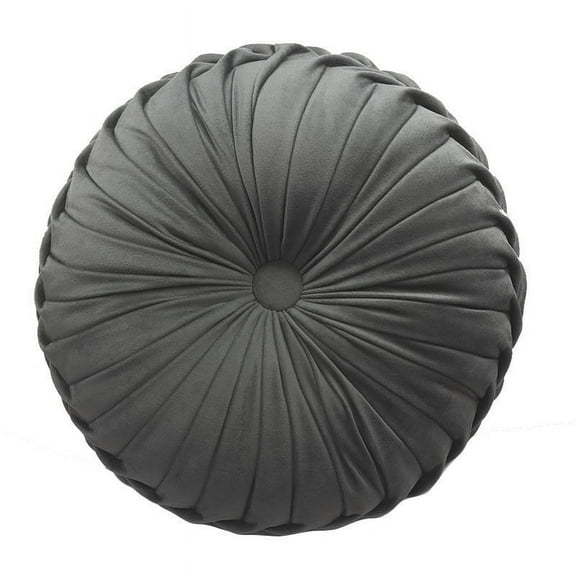 Round Polyester Pillow, Sofa Bed Bedroom Decorative Throw Pillow (38cm,Dark Gray)