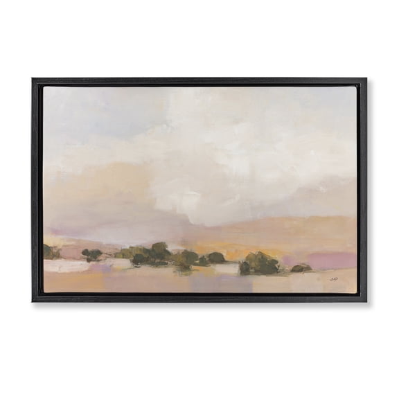 Stupell Industries Desert Landscape Abstract Landscape & Nature Painting Black Floater Framed Canvas Art Print Wall Art, 25 x 17