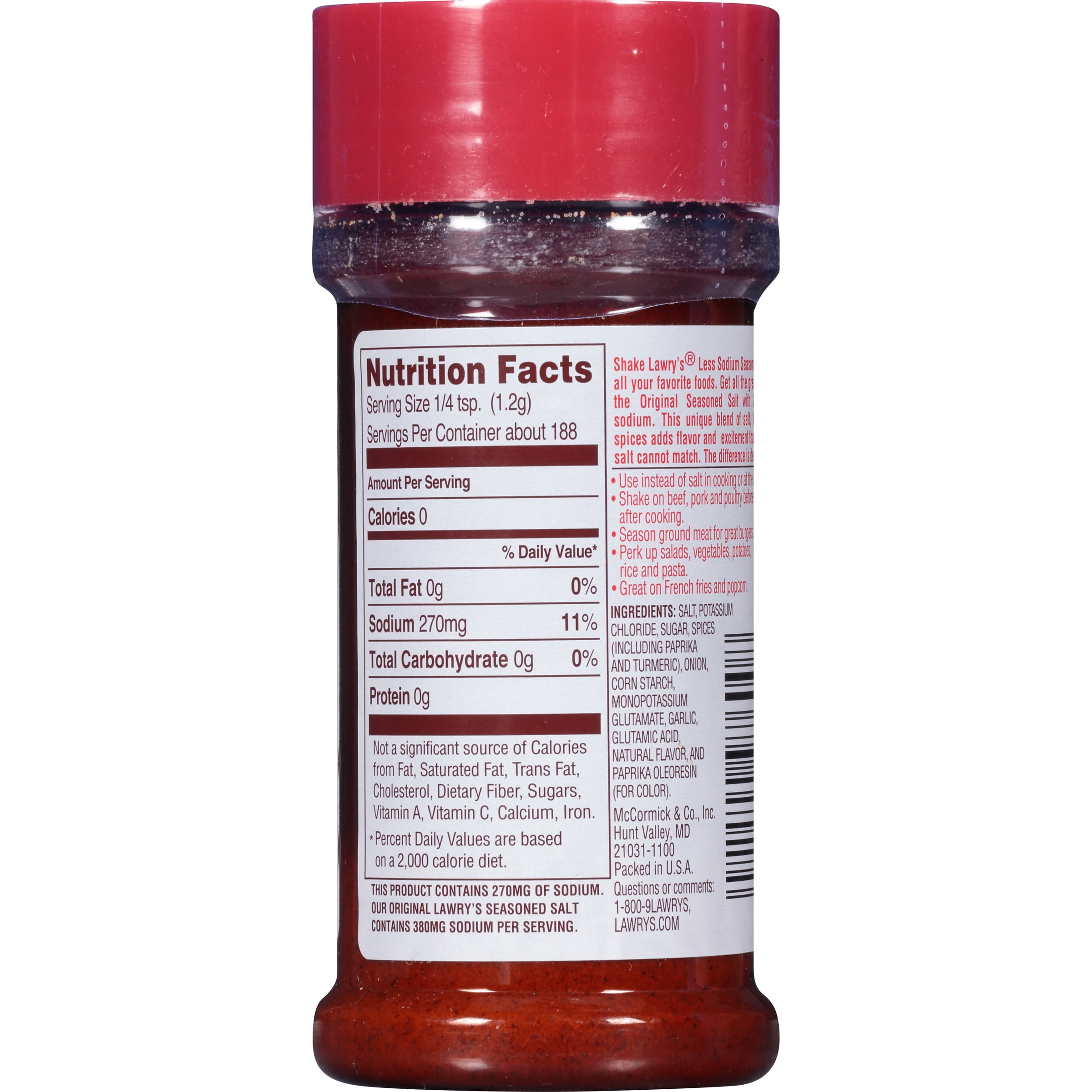 (2 Pack) Lawry's 25 Less Sodium Seasoned Salt, 8 oz eBay