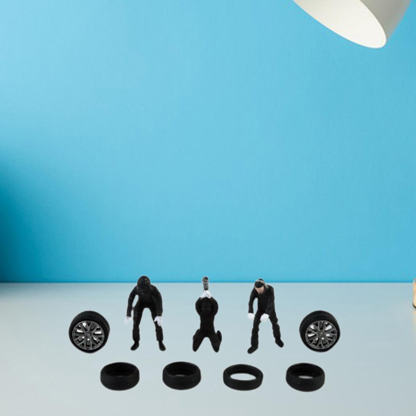 LeeQinersw 1/64 People Figures Diorama Character for Diorama Dollhouse Micro Landscapes black