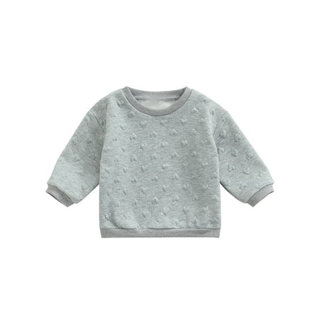 

Frobukio Valentine s Day Toddler Baby Boys Girls Pullover Sweatshirt Long Sleeve Love Heart Tops Clothes Grey 2-3 Years