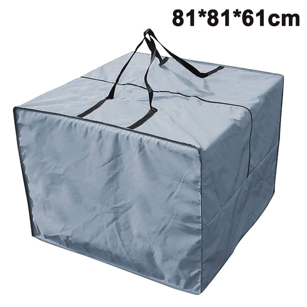 Laklulu Bolsa de cojín impermeable y a prueba de polvo, bolsa de almacenamiento decorativa, muebles de patio al aire libre, cojines de asiento, bolsa de almacenamiento con cremallera y asas,