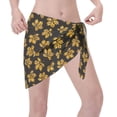 thumbnail image 2 of Bingfone Maple Leaves With Leopard Women's Sarong Swimsuit Cover Ups Bathing Suit Coverups Chiffon Beach Wrap Skirts, 2 of 6