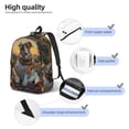 thumbnail image 5 of Naloa Canvas Backpack for Men Women Flower Field Cute Bulldog Print Rucksack Casual Travel Daypack Large and Small Durable College Tote Satchel Bookbag for Teens, 5 of 8