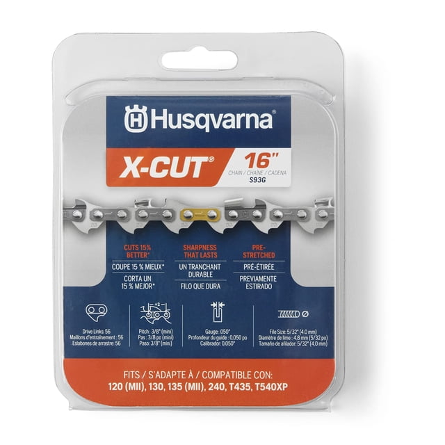 Cadena para motosierra Husqvarna X-Cut S93G 16 pulgadas 3/8 Mini Pitch