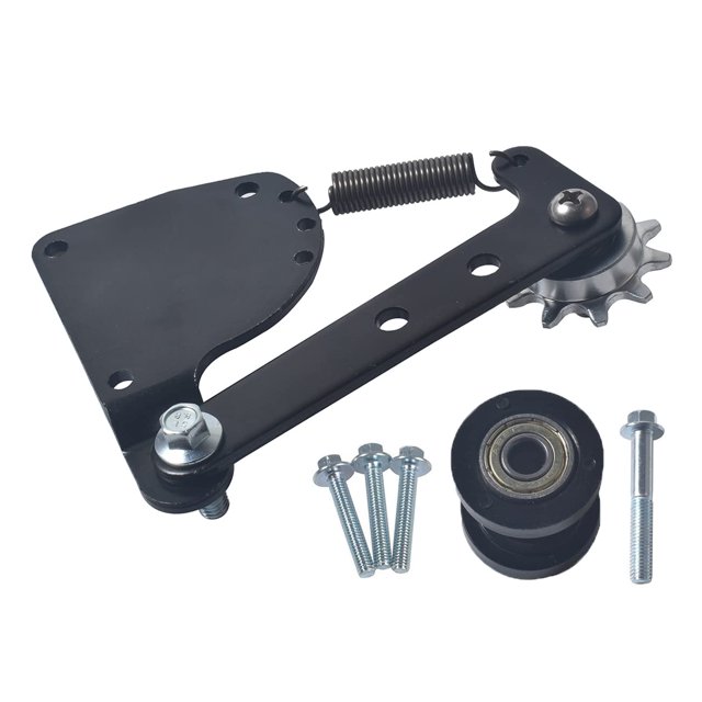 GUCIDDAK Nuevo modelo Kit de tensor de cadena con resorte para motor de 49 cc, 50 cc, 66 cc, 80 cc, motor de 2 tiempos, bicicleta motorizada a gas, negro con rodillo