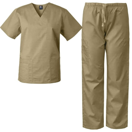 

Medgear Scrubs for Men and Women Scrubs Set Medical Uniform Sand 3X-Large