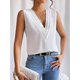 thumbnail image 4 of Blusa Sin Mangas Con Cuello En V Blanco Para Mujer, 4 of 30