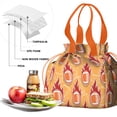 thumbnail image 4 of Orange Flaming Footballs Pattern Drawstring Lunch Bag Women - Drawstring Lunch Bag Insulated for Work Office - Stain-Resistant Large Lunchbags for Women with Multi-Pockets, 4 of 6