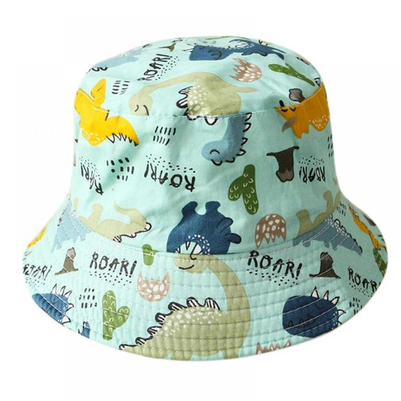 Summer Baby Boys Girls Toddler Cartoon Animal Print Bucket Hats Caps Reversible Sun Headwear