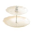 thumbnail image 2 of Soporte para cupcakes y postres, soporte para pasteles, centro de mesa, elegante soporte para cupcakes de 2 niveles Beige con oso plateado, 2 of 9
