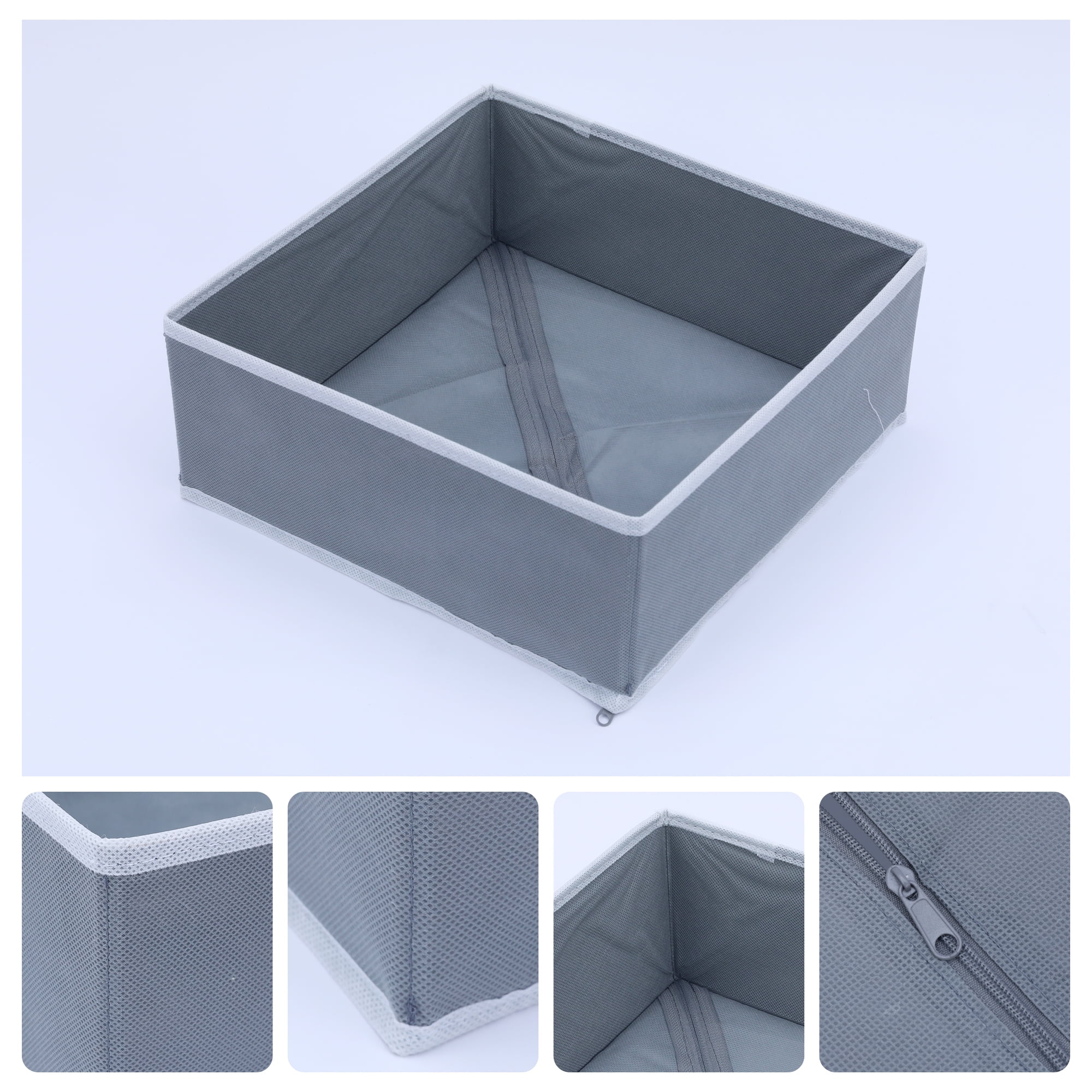 Unique Bargains Fabric Storage Cube Storage Bin Storage Basket Grey