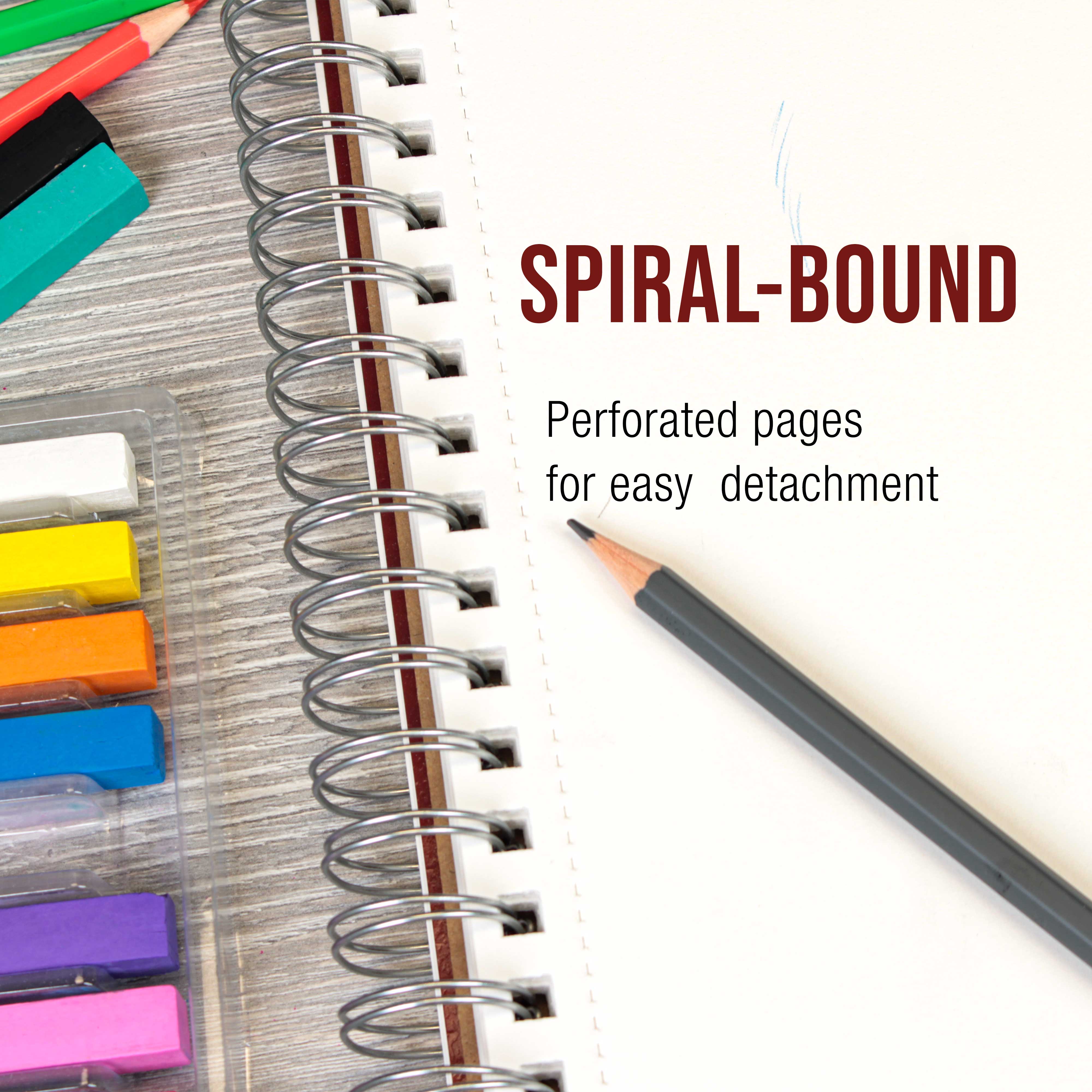 U.S. Art Supply 11" x 14" Left Hand Spiral 60lb Sketch Drawing Pad (Pack of 2)