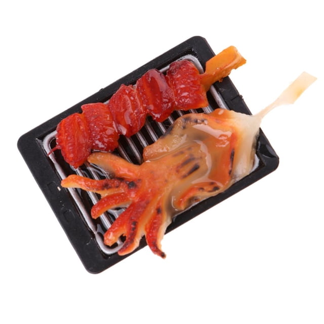 1/6 miniatura cocina comida placa de hierro #2 pulpo Zulema Dollhouse BBQ