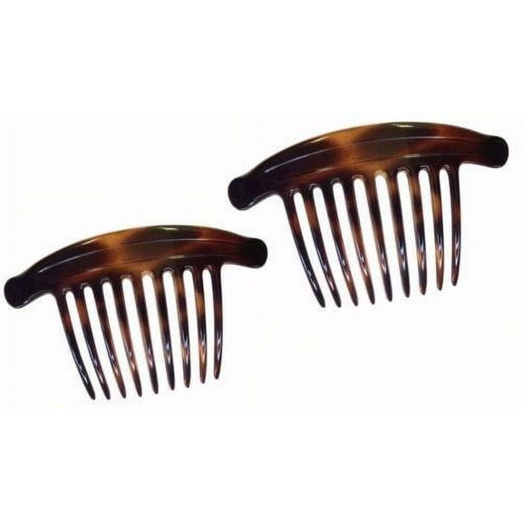 Parcelona French Lip Interlocking Large 9 Teeth Cellulose Shell Side Hair Combs