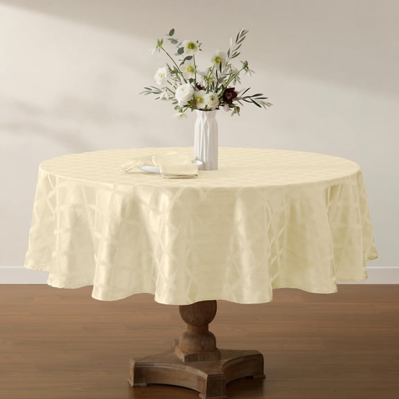Lenox Laurel Leaf Tablecloth, Ivory - 70"W x 70"L Round
