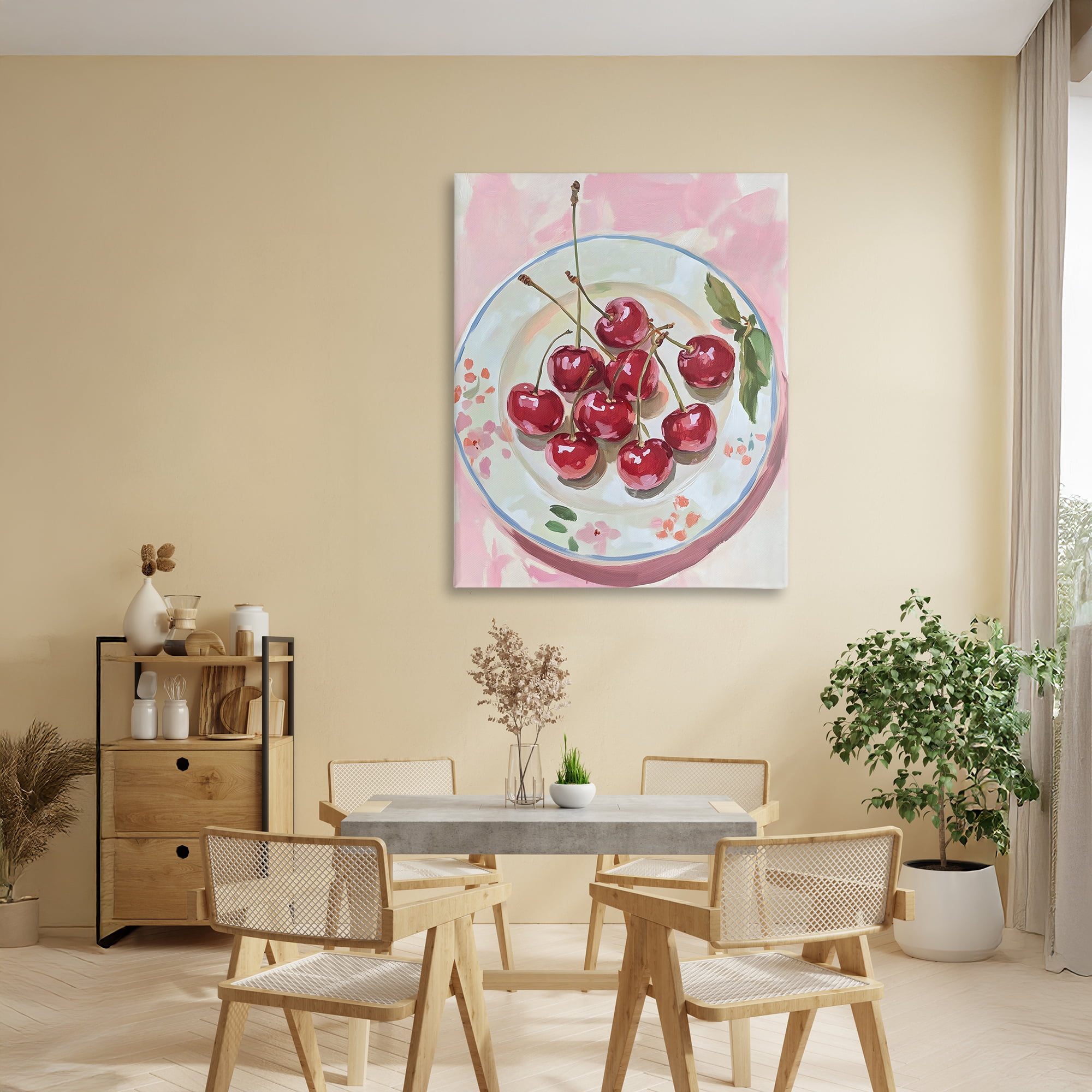 Stupell Industries Plate of Summer Cherries Canvas Wall Art, design by The Prints Vibe