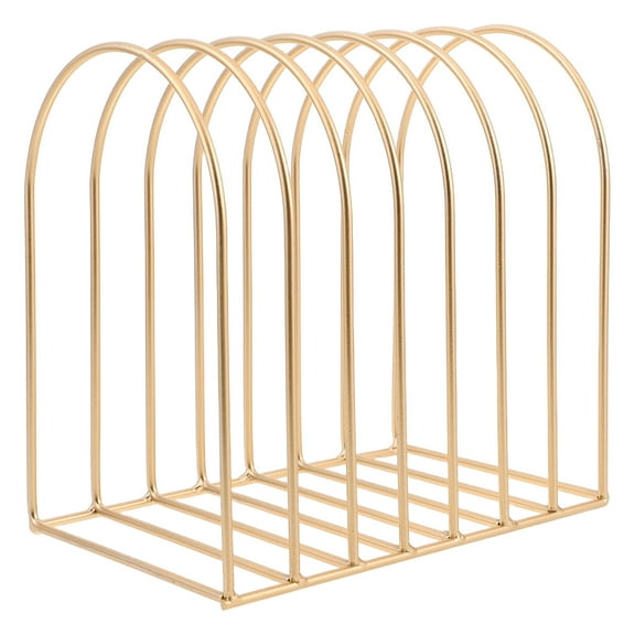 FRCOLOR Magazine Organizer Countertop Iron Desk Organizer Creative Bedside Bookshelf Holder Small Desktop Storage Rack For Files Office Dorm Books Magazines