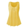 thumbnail image 4 of Qwertyu Plus Size Tank Tops for Women with Button Casual Loose Summer Tunic Tops Sleeveless Basic Tops Yellow S, 4 of 7