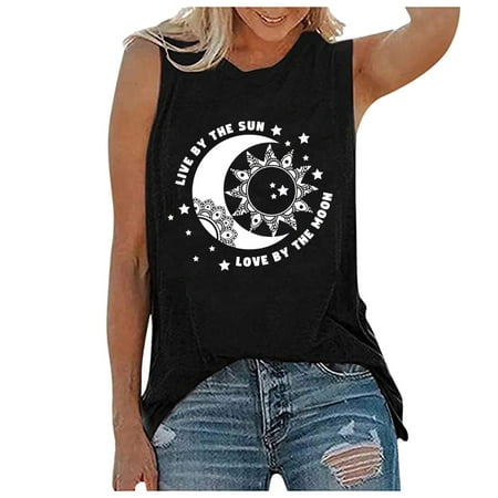 

Pianpianzi Breastfeeding Undershirts Camisole Tops with Bra Toddler Girl Princess Women s Fashion Loose Sun Moon Series Printed Sleeveless Tank Blouse Top
