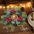thumbnail image 4 of Nkmbld Christmas Candle Rings Wreath Kitchen Cabinet Mini Wreath Artificial Pines Cones Red Berry Candle Ring Holder for Chandelier Home Table Centerpiece, 4 of 8