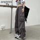 thumbnail image 2 of Pantalones Cargo con bolsillo y cordón para mujer, pantalón informal de pierna ancha Y2K, ropa de calle, chándal de cintura alta, pantalones holgados coreanos, Verano, 2 of 5