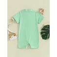 thumbnail image 4 of Suealasg Infant Baby Boys Summer Bodysuit Short Sleeve Round Neck Solid Color Lapel Shirt Jumpsuit Newborn Boy Rompers Clothes, 4 of 9