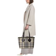 Burberry Check Medium Reversible Canvas & Leather Tote, Beige