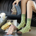 thumbnail image 3 of pares de calcetines a rayas de colores, lindos calcetines deportivos para mujer, 3 of 5