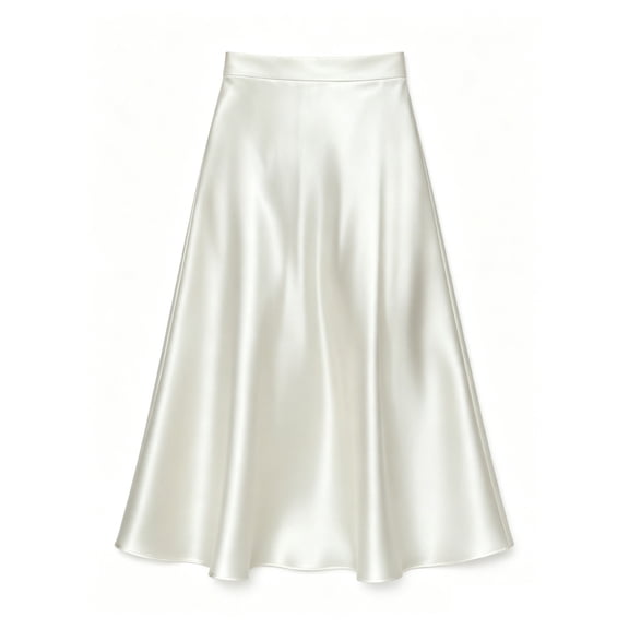 Iyufng Womens Satin A-Line Skirt Casual Flowy Midi Skirt