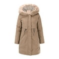 thumbnail image 2 of Delayuji Thickened Lined Parka Women'S Down Jackets Women's Winter Jacket Winter Coat Warm Breathable Streetwear Embroidery Casual Jacket Khaki 5XL, 2 of 8