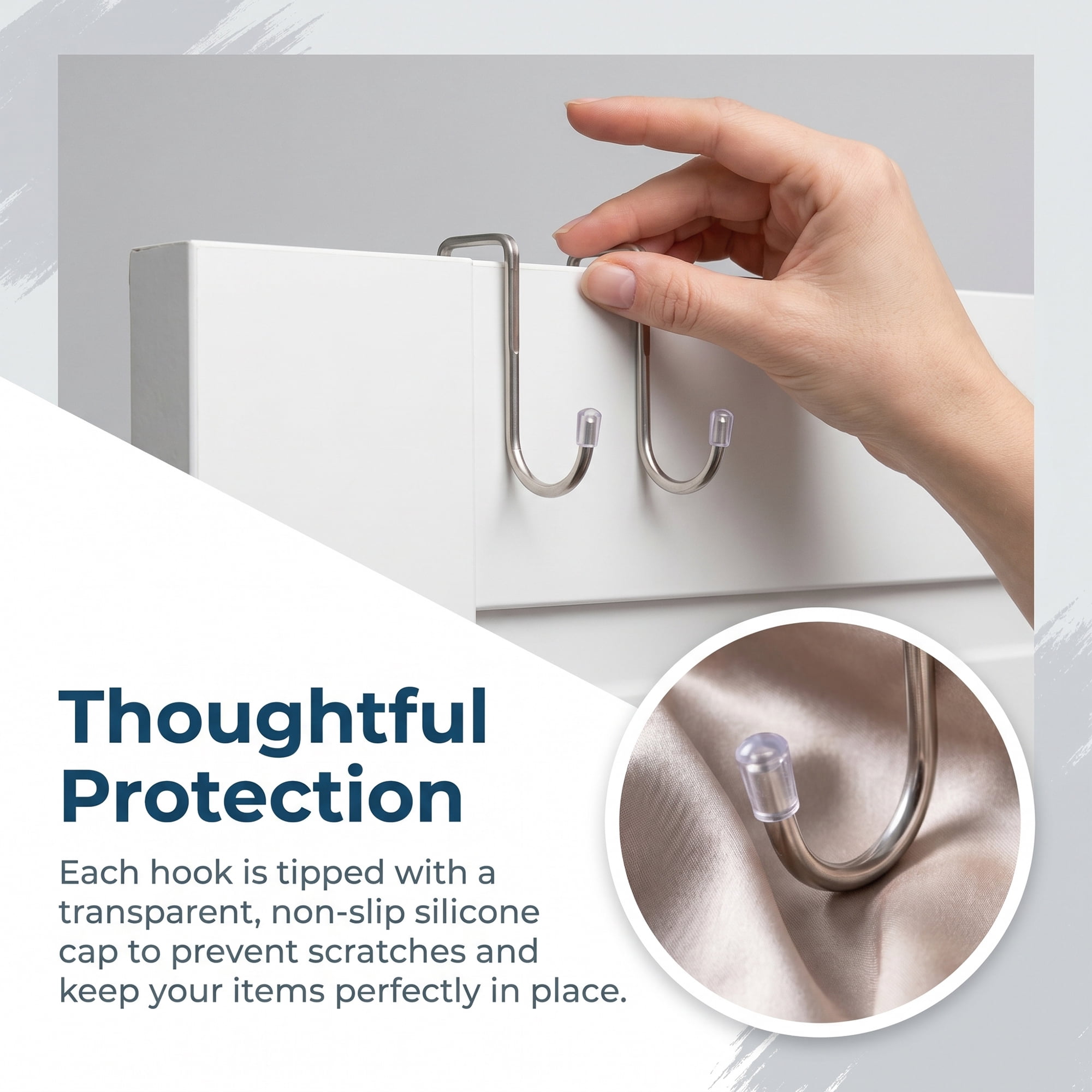 Unique Bargains Utility Hooks 4Pcs Metal Durable Hooks for Organization Light Silver