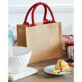thumbnail image 4 of Westford Mill Jute Mini Presentpåse (6 liter) One Size Naturlig/Ljusröd Natural/Bright Red, 4 of 5