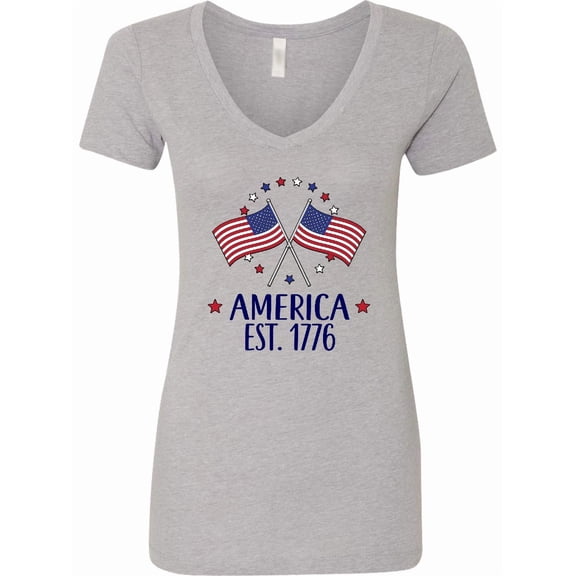 Inktastic America Est 1776 4th of July Women's V-Neck T-Shirt