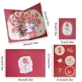 thumbnail image 2 of Paper Flower Bouquet Pop Up Greeting Cards Paper Roses 3D Cards with Envelope Seal Stickers for Wedding Anniversary Birthday Valentine's Day Gift for Women Wife Girlfriend, Red, 2 of 7