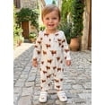 thumbnail image 6 of BemeyourBBs Western Baby Boy Clothes Newborn Baby Boy Duck Cowboy Outfit One Piece Ribbed Romper Long Sleeve Duck Cow Print Button Casual Spring Summer Fall Winter Jumpsuit, 6 of 9